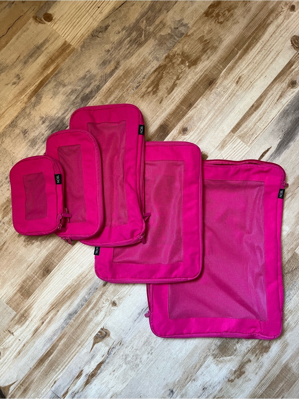 Nobl Hot Pink Mesh Packing Cube Set - 4 Piece